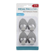 Self-Adhesive Stainless Steel Hooks, 4 Piece 